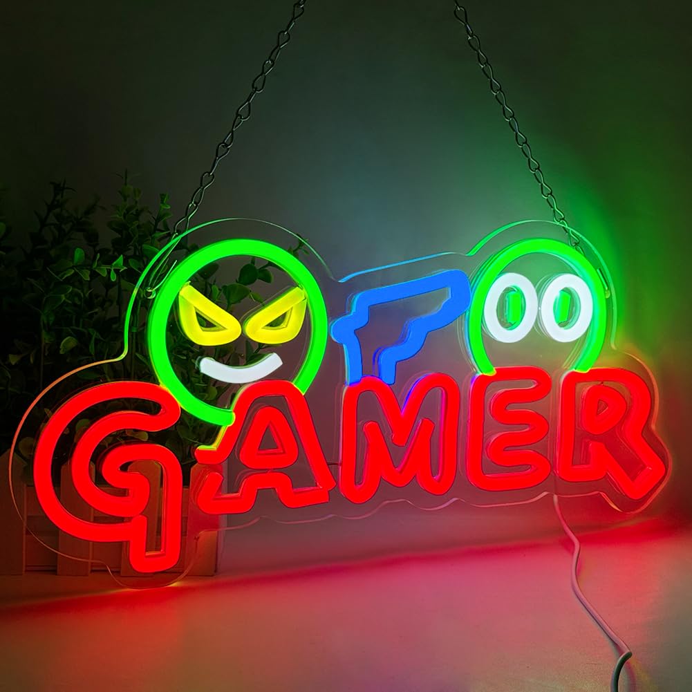 Party Games For Christmas - Enseigne néon LED Gamer, Lampe murale