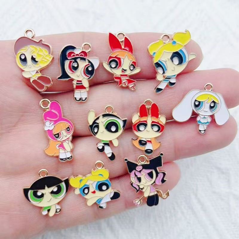 Party Games Birthday - 10 pendentifs en alliage motif fille