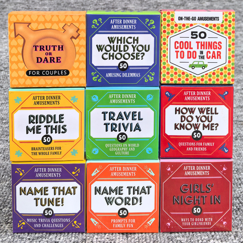 Party Family Games - 50 pièces cartes d'amusement après-dîner-jeu de