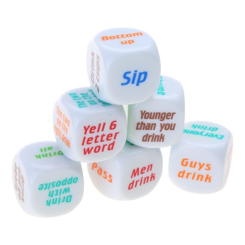 6 pièces 25mm dés vin jeux fêt - Party Games Adults Drinking avis et prix