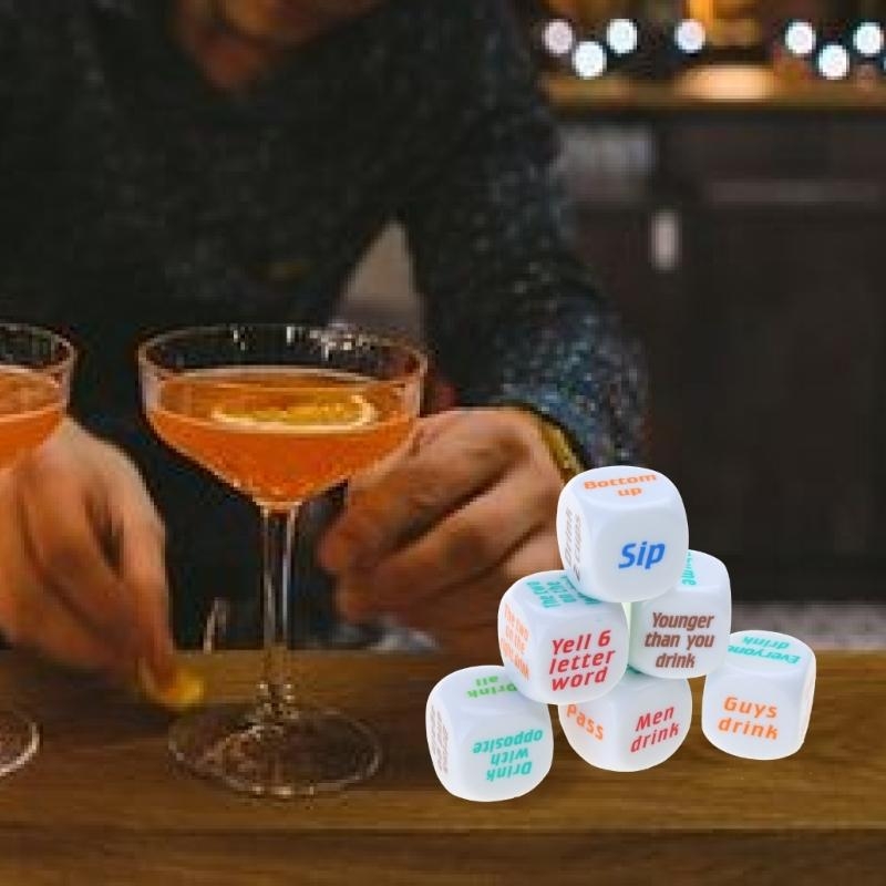 6 pièces 25mm dés vin jeux fêt - Party Games Adults Drinking avis et prix