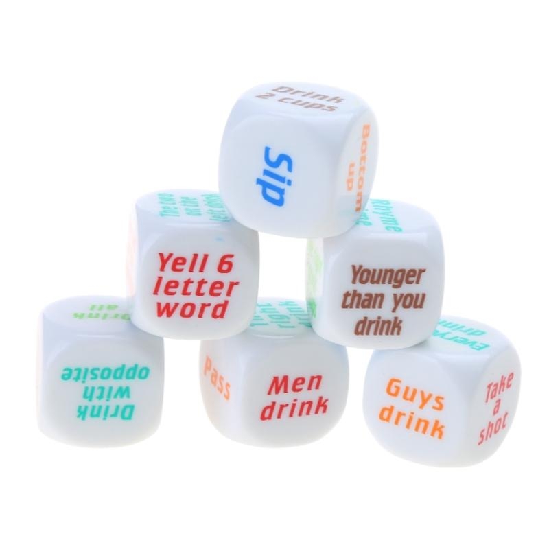 6 pièces 25mm dés vin jeux fêt - Party Games Adults Drinking avis et prix