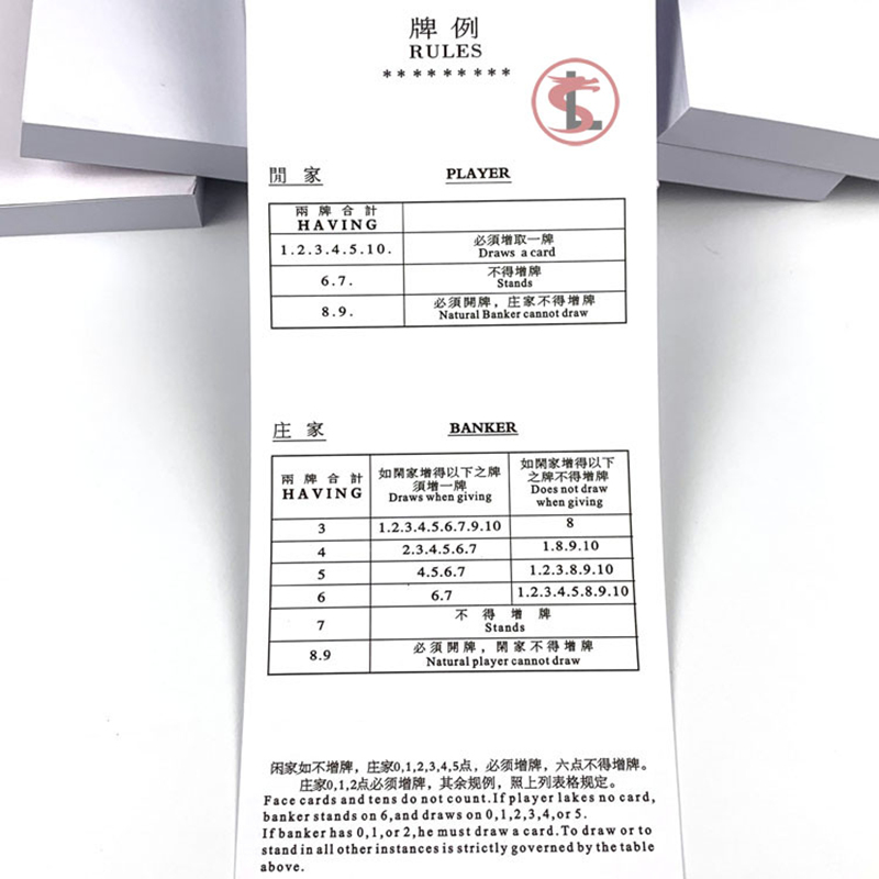 Livre de 100 Pages de Baccarat - Party Games List avis et prix